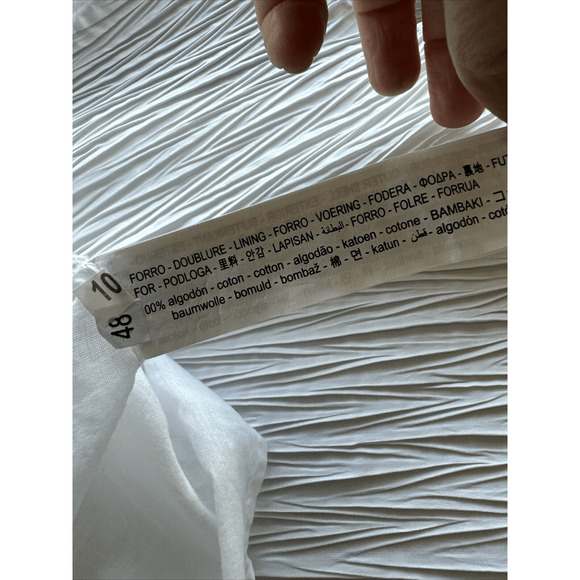 Zara Ruffled Pleated Sleeveless Short Voluminous Dress White Size M - Picture 10 of 15